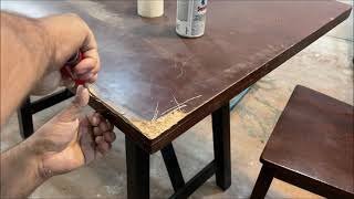 how to REPAIR particle board furniture restoration DIY