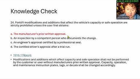 Daily Quiz ep32 Material Handling  November 7 2025 BCSP
