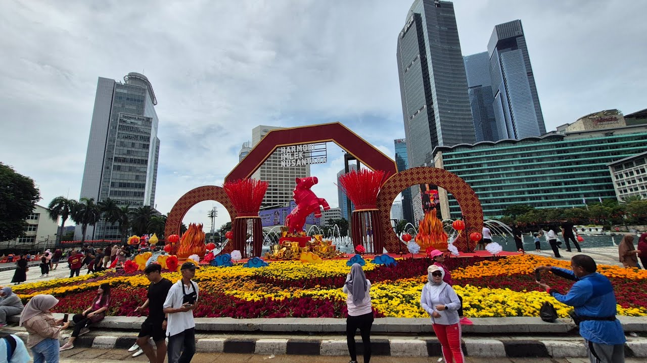 IMLEK 2026 Suasana spot foto di bundaran HI jakarta keren gaess #imlek2026 #bundaranhi #cfdjakarta 