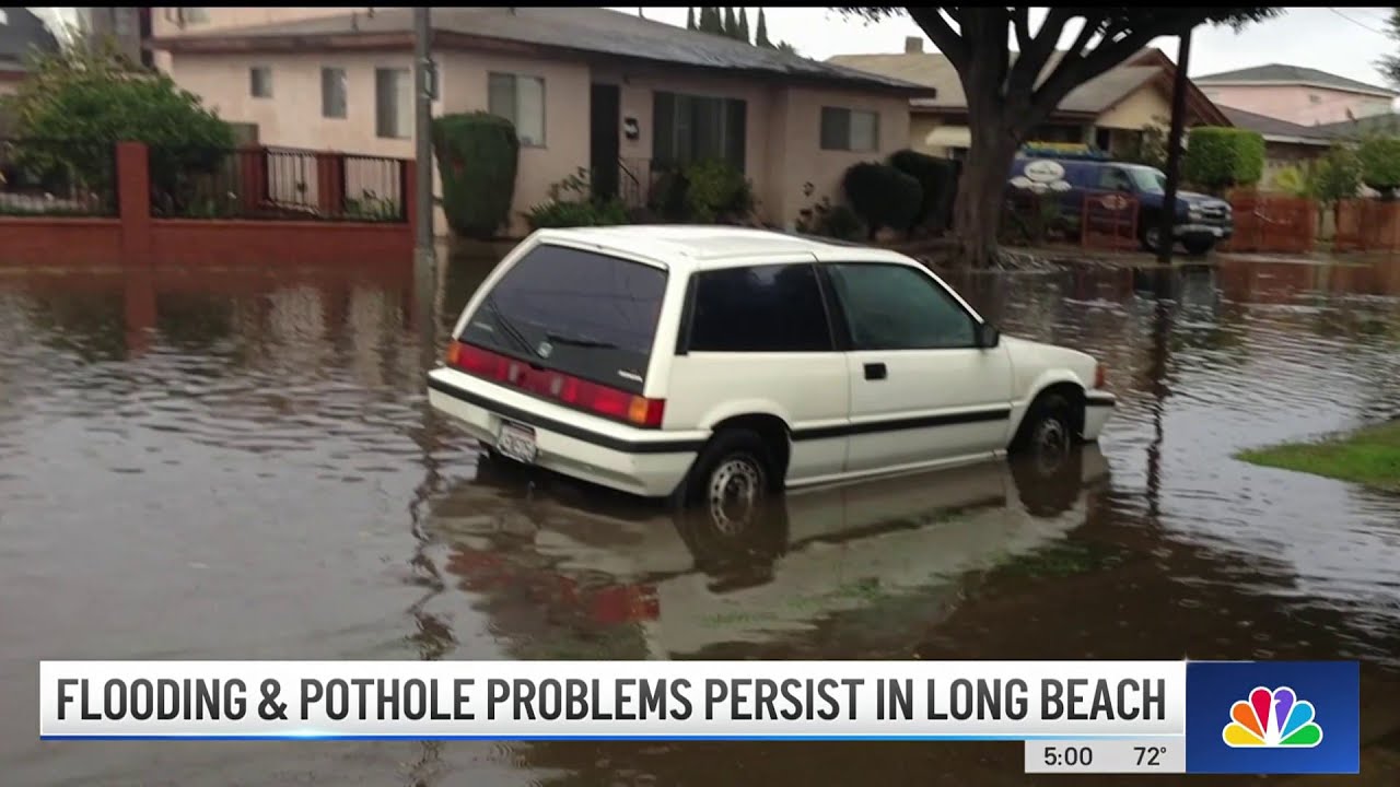 Flooding and pothole problems persist in Long Beach - YouTube