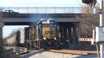 CSX GP40-2 6088 and GP38-2 2645 Lead Local M772-24 at 60mph on 1/24/22