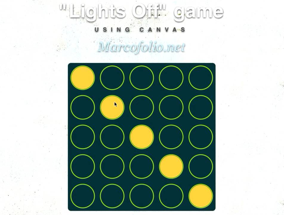 Lights Off A puzzle game using HTML5 canvas YouTube