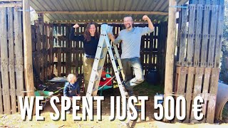 We built a workshop from free pallets