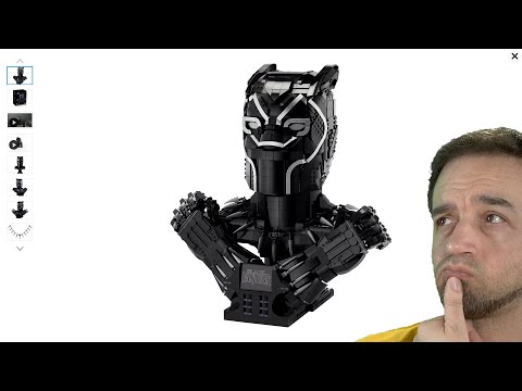 YouTube thumbnail: LEGO $350 Marvel Black Panther bust -- my thoughts on set 76215