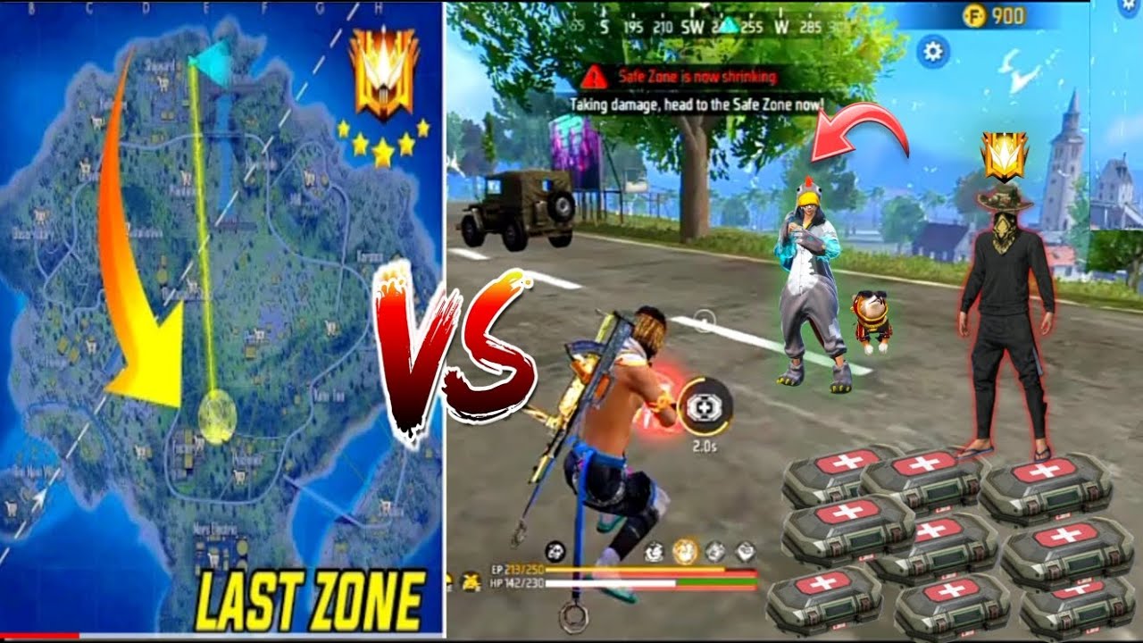 FREE FIRE ZONE PUSH SUPER MADIKET HEAL BATTLE CHALLENGE 🥵 IN BR RANK