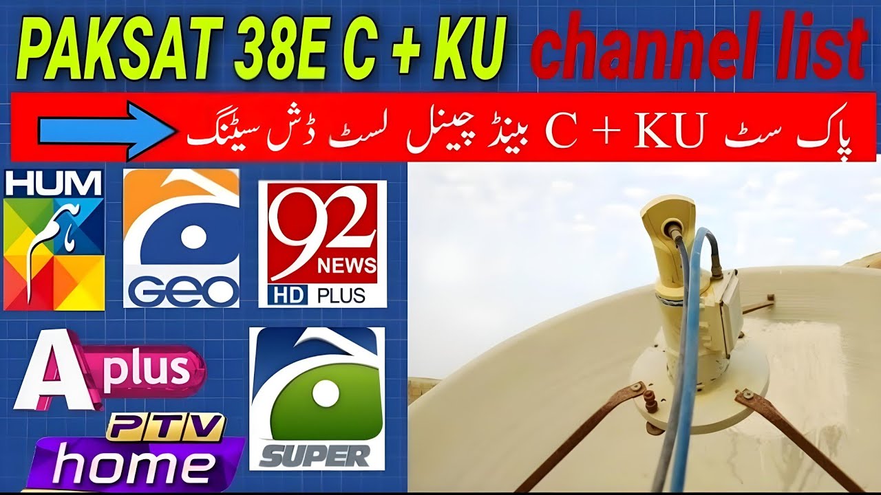 Paksat 38e C + KU Band channel list 38e Paksat new update Today YouTube