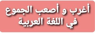 جمع الكلمات: أغرب وأصعب الجموع في اللغة العربية