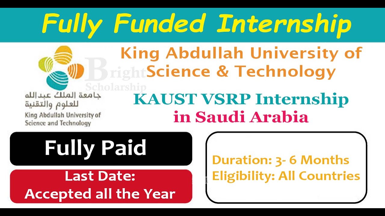 KAUST VSRP Internship Program 2024 in Saudi Arabia KAUST Paid