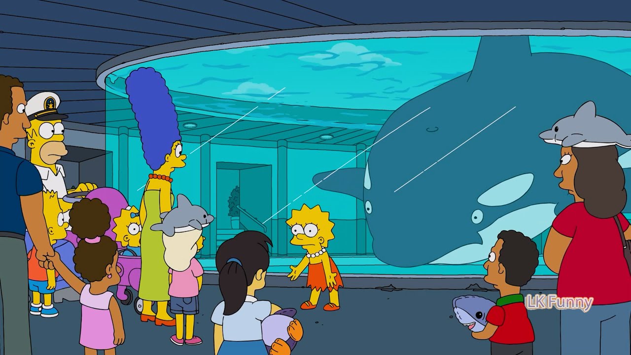 The Simpsons - Lisa Excitedly Gives A Presentation About A Giant Whale At The Aquarium