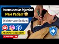 Intramuscular Injection/ Male Patient/ Diclofenace Sodium/ Tramadol Injection #injection #nursing