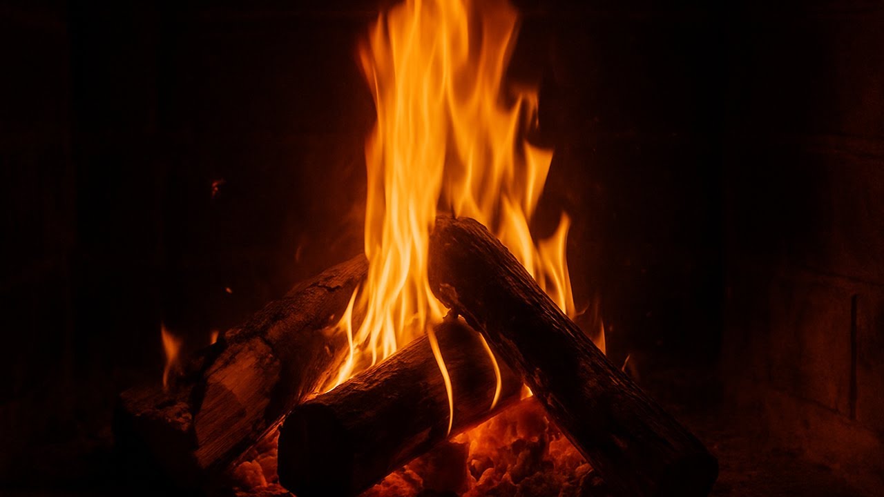 Crackling Fireplace | Cozy Night Ambience