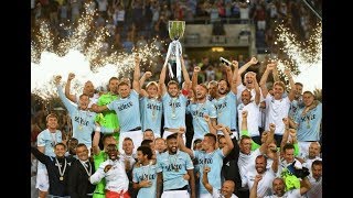 La premiazione al termine della finale di supercoppa italiana.il
trofeo è stato assegnato alla lazio simone inzaghi che ha vinto
contro juventus all...