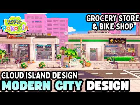 Pokémon Pokopia~BIKE SHOP & GROCERY STORE DESIGN~MODERN TROPICAL BIG CITY~CLOUD ISLAND #pokopia #8