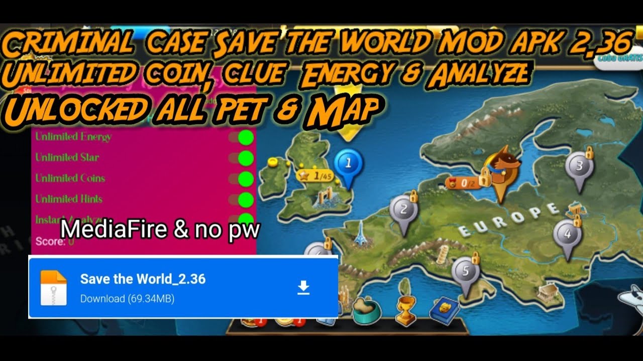 Criminal case Save the world 2.36 mod apk unlimited coin
