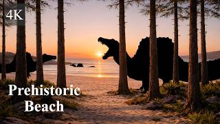 Prehistoric Beach 4K Ambience for Deep Sleep, Relaxation & Study | Spinosaurus & Ocean Waves