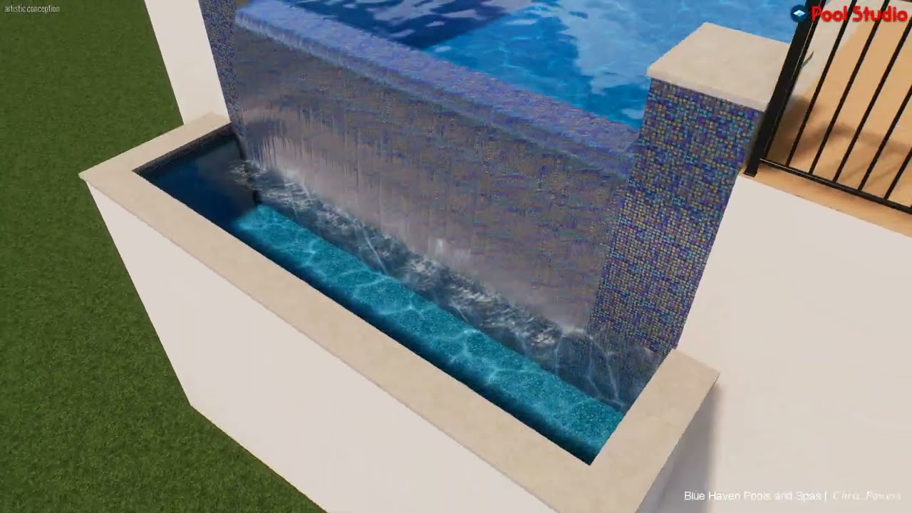 Custom Pool and 360 Infinity Spa by Blue Haven