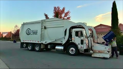 Insanely Fast Crew - San Miguel Bridgeport Front Loader Garbage Truck With Custom Carry Can!
