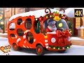 Christmas Wheels on the Bus Go Round and Round Vehicle Video for Kids
