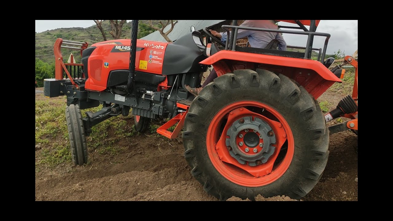 KUBOTA MU4501 WITH ROTAVATOR & HOW TO DRIVE AT CORNER OF LAND PEACE