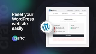 Crafto WordPress Theme - Reset Your WordPress Website Easily