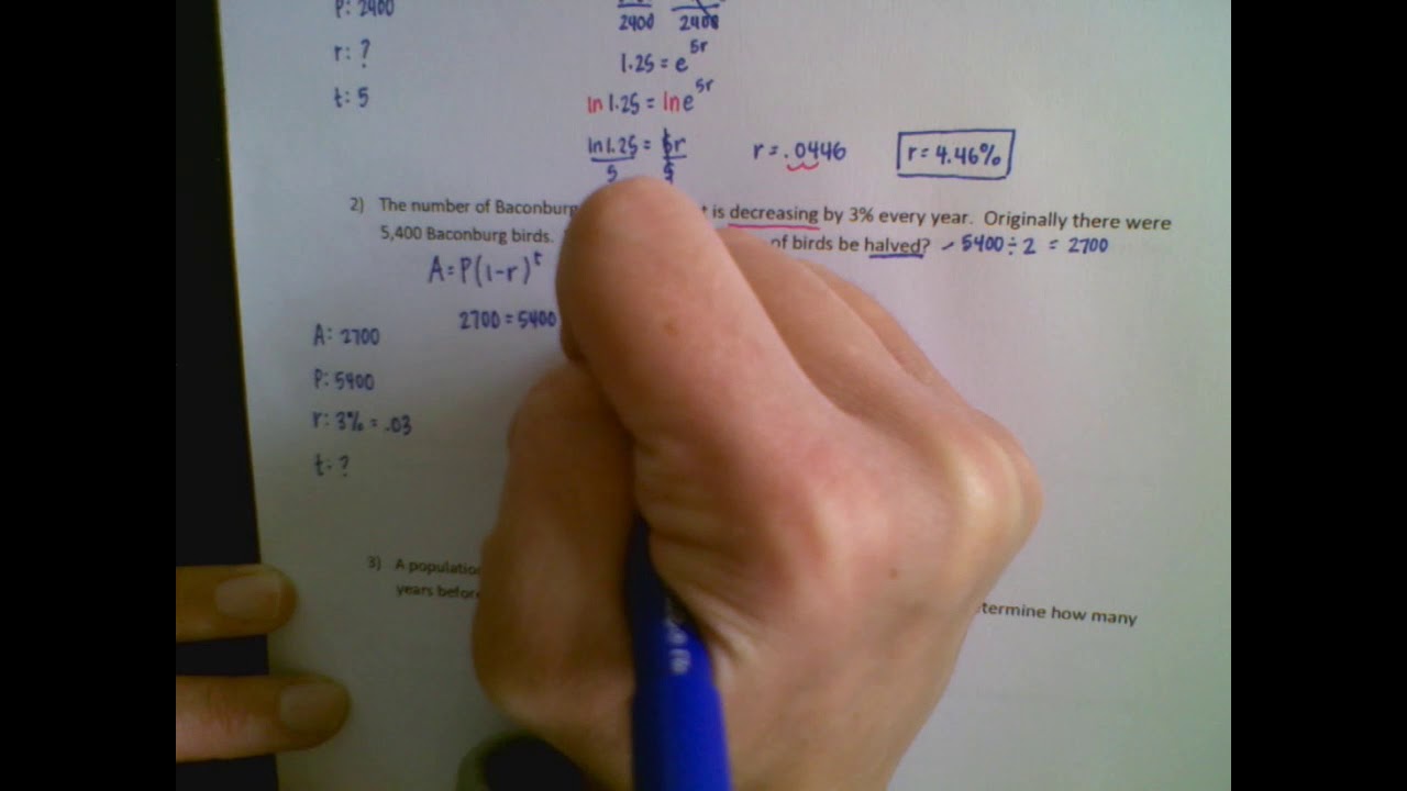 Solving Exponential Equations Applications - YouTube