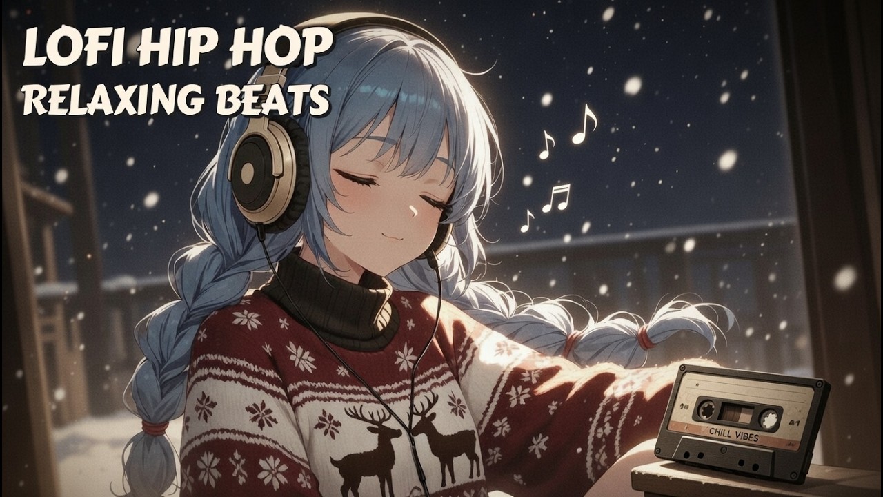 snowy night serenity ❄️ lofi hip hop radio - beats to relax / study to(1 hour loop)