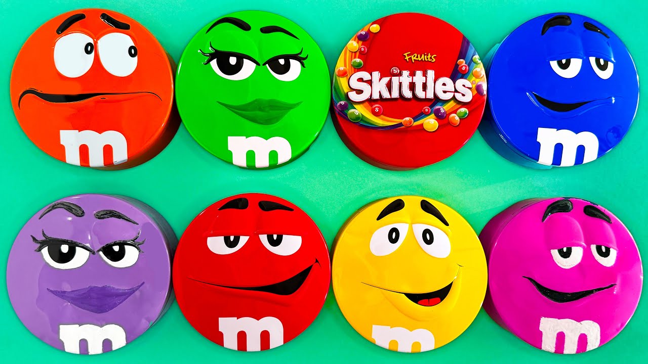 Satisfying Video | Fresh Unpacking Radiant Skittles and Tasty M&M'S Candy From Mystery Tins ASMR