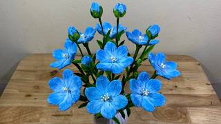 🌼DIY Flower Pipe Cleaner🌼Handmade Blue Cosmos Flower Tutorial | Easy DIY Crafts