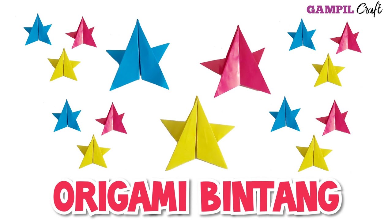 Cara membuat origami bentuk bintang / how to make paper star 