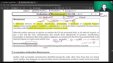 ISA 450 Evaluation of Misstatements
