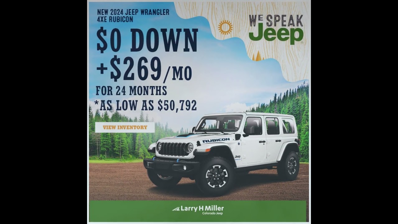 🚙💥 Lease a Jeep Wrangler 4xe Rubicon for $269/month! 💥🚙