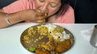 Fish mango 🥭 curry 😋 eating show