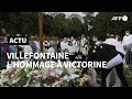 Villefontaine roses blanches et lcher de colombe en hommage  victorine  afp images