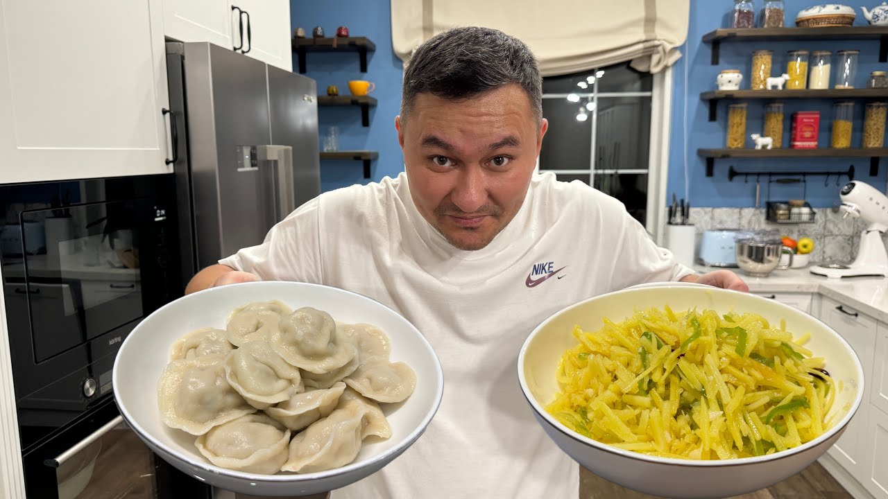 Китайские ПЕЛЬМЕНИ с Мясом и Капустой (Цзяоцзы 饺子) | Рецепт Салат из Картофеля по-Китайски