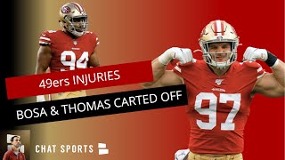 BREAKING: Nick Bosa \& Solomon Thomas Carted Off During 49ers vs. Jets - Both OUT For Rest Of Game