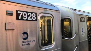 R188 set 7501-7928-7510 departing Court Square on a Flushing - Main Street bound 7 Express Train