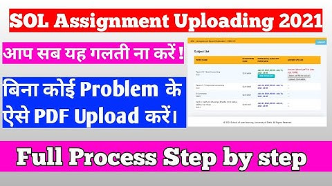 DU-SOL Assignment Upload 2021 || Full Prosser Step by step//Don