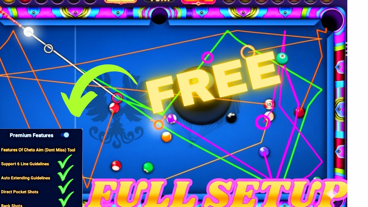 8 ball pool cheto mod free | 8 ball pool 6 line free tool | Anti ban free for everyone