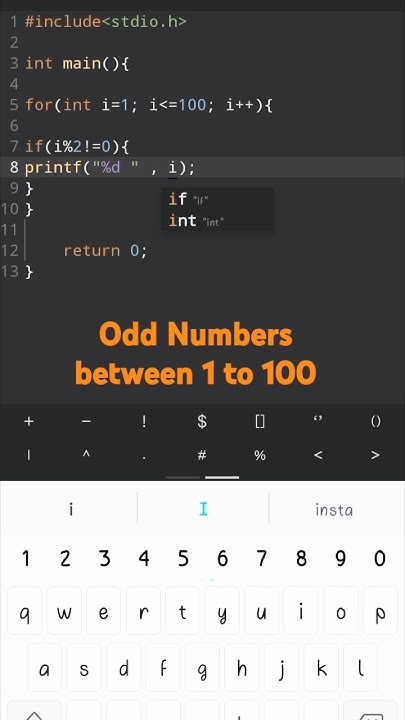 Odd Numbers Between 1 To 100! Print Odd Numbers ! #shorts #ytshorts # ...