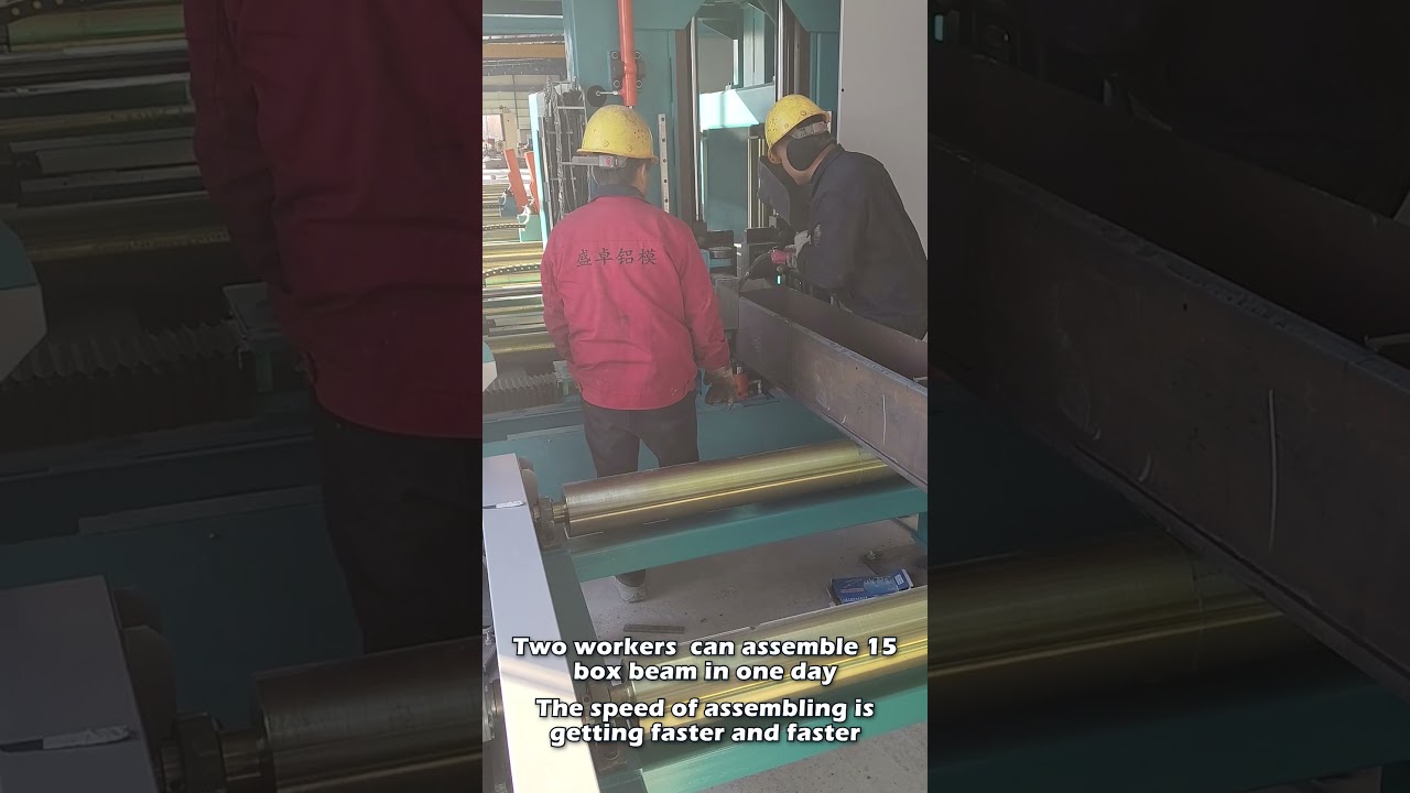 Two workers  can assemble 15 box beam in one dayThe speed of assembling is getting faster and faster