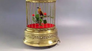 Vintage German Singing Bird Cage Musical Automaton Music Box
