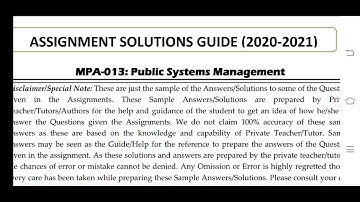 MPA 013 Ignou Solved Assignment 2020-21