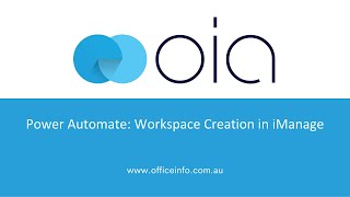 Power Automate: Workspace Creation in iManage