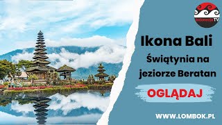 Indonezja Tv Ikona Bali. Świątynia Na Jeziorze Beratan