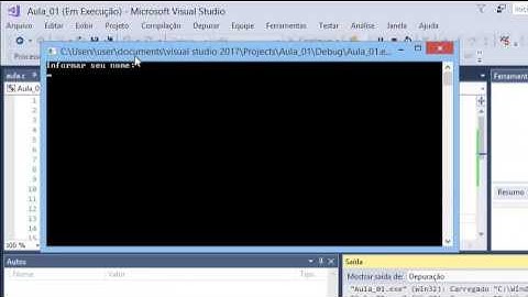 Comandos de entrada e saída em C - Visual Studio 2017