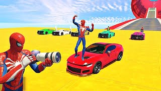 GTA V spider-man  Mega Ramp Extreme Racing - Impossible GT Car StuntsDriving - Android GamePlay #100