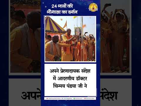 24 गायों की गौशाला का दर्शन ।