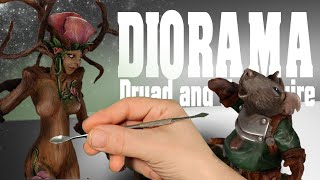 I made a Dryad and a Squire Diorama - How to | Diorama | Polymer Clay