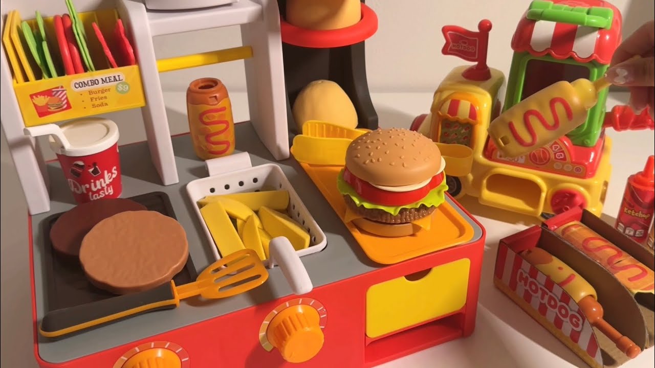 [💸toy asmr💸] Burger Shop Toy Playset🍔 Making Hotdog🌭 Satisfying ASMR 