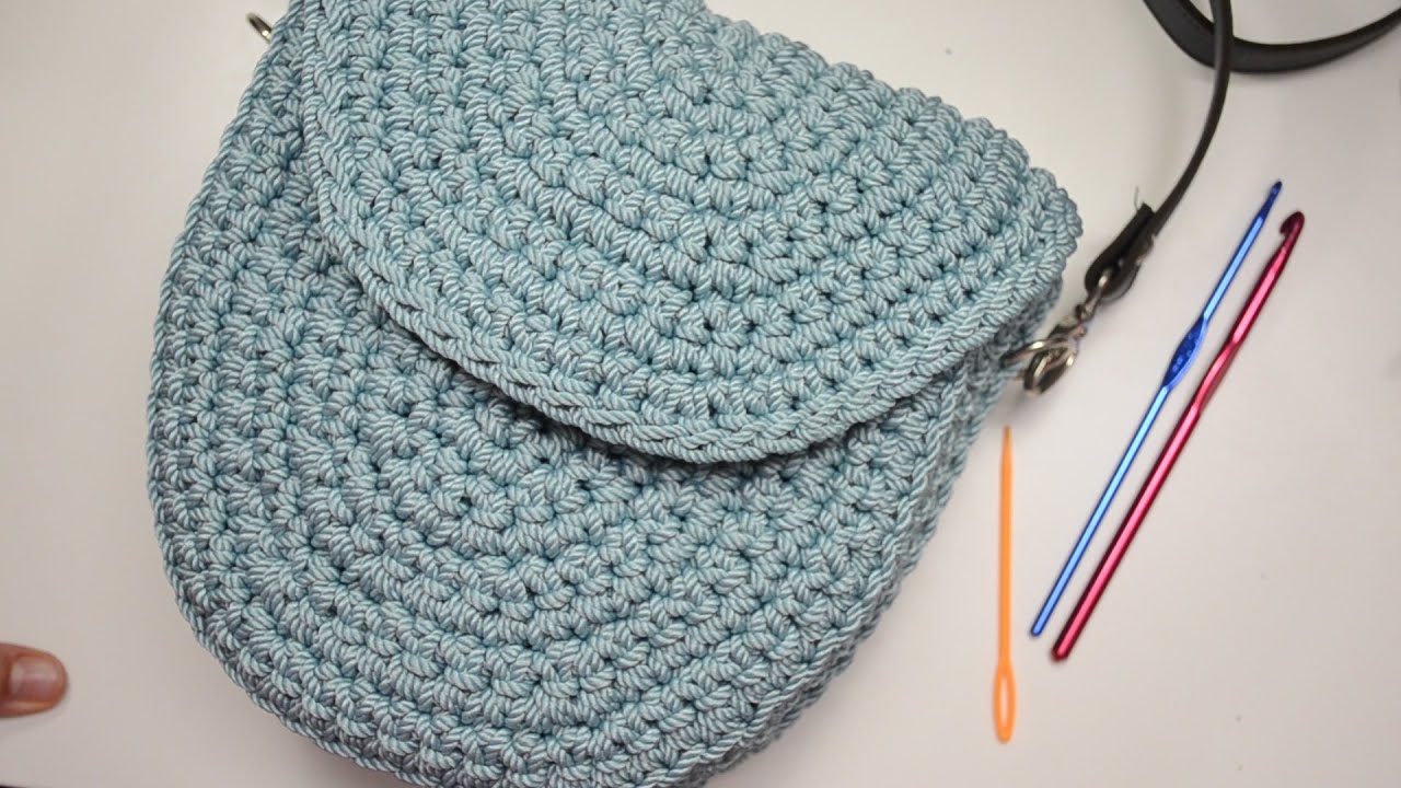 شنطة #كروشيه سهلة جداااا | كروشيه #شنطة بيضاوى بخيط المكرمية للمبتدئين